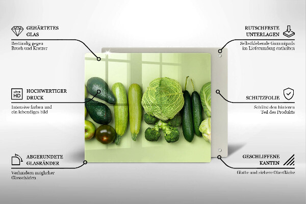 Protège plaque de cuisson Fruits et légumes verts