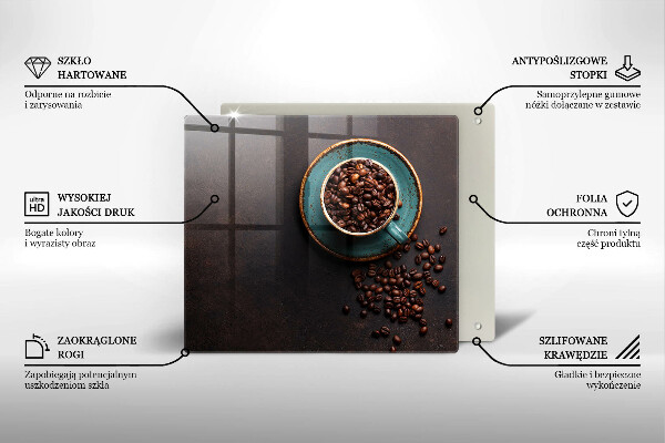 Protection plaque induction Une tasse de grains de café