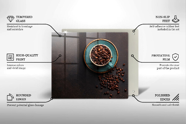 Protection plaque induction Une tasse de grains de café
