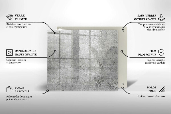 Protection plaque induction Texture béton