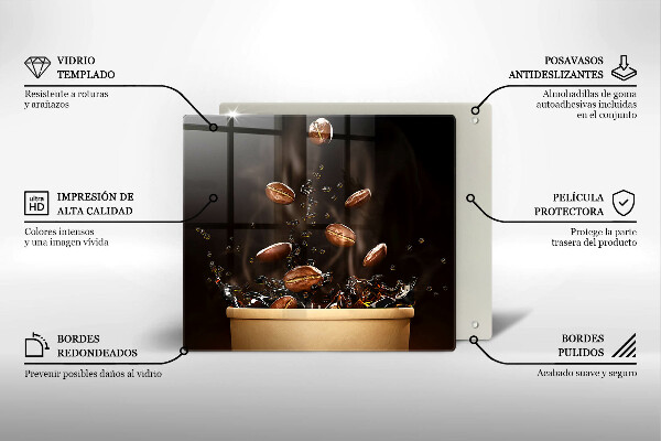 Protège plaque de cuisson Grains de café chauds