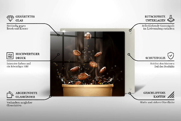 Protège plaque de cuisson Grains de café chauds