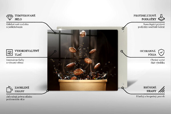 Protège plaque de cuisson Grains de café chauds