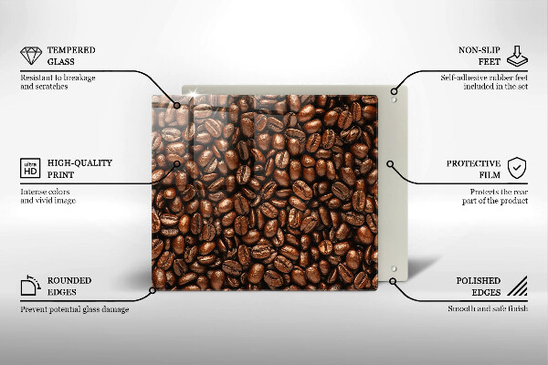 Protège plaque de cuisson Grains de café