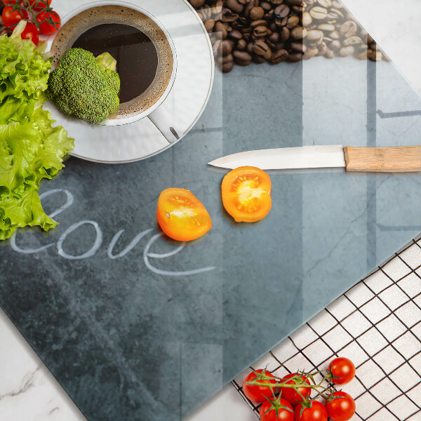 Protège plaque de cuisson Grains de café et tasse