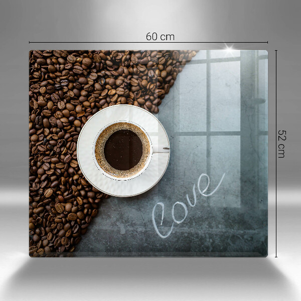 Protège plaque de cuisson Grains de café et tasse
