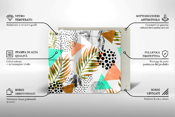 Protection plaque induction Modèle de feuilles de bohème