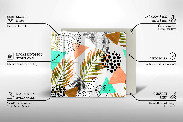 Protection plaque induction Modèle de feuilles de bohème