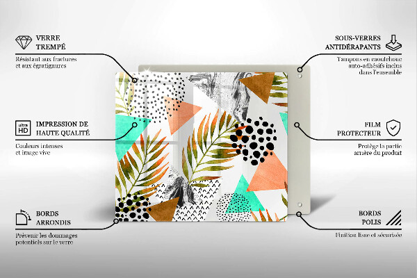 Protection plaque induction Modèle de feuilles de bohème