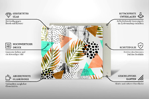 Protection plaque induction Modèle de feuilles de bohème