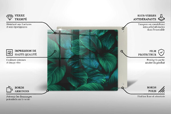 Protection plaque induction Feuilles de la jungle