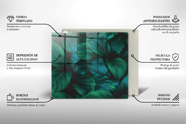 Protection plaque induction Feuilles de la jungle