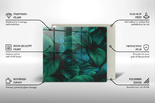 Protection plaque induction Feuilles de la jungle