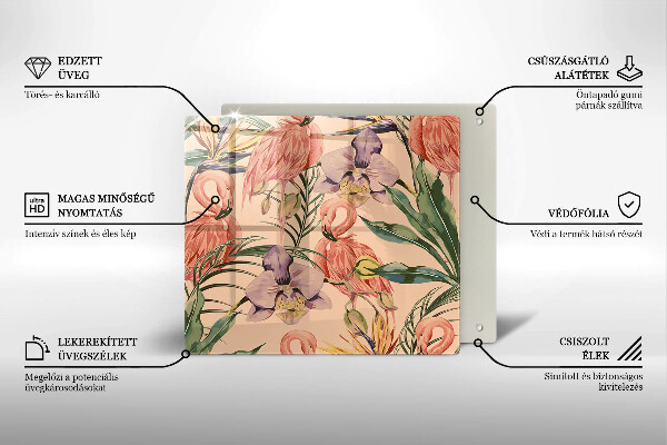 Protection plaque induction Illustration de flamants roses