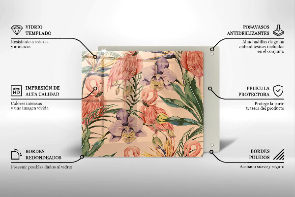 Protection plaque induction Illustration de flamants roses