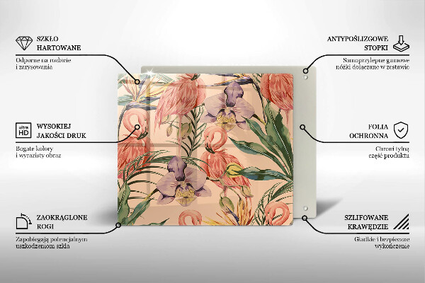 Protection plaque induction Illustration de flamants roses