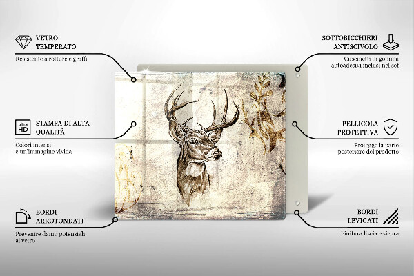 Protection plaque induction Illustration d'animaux de cerf