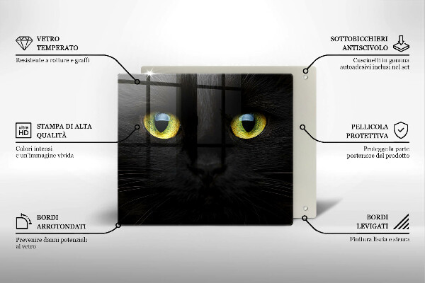 Protection plaque induction Yeux de chat animaux