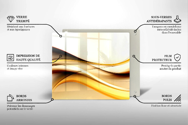 Protection plaque induction Lignes de fumée abstraites