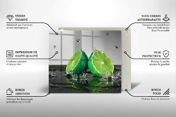 Protection plaque induction Citrons verts juteux et eau