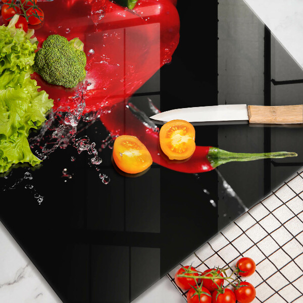 Protection plaque induction Poivrons rouges dans l'eau