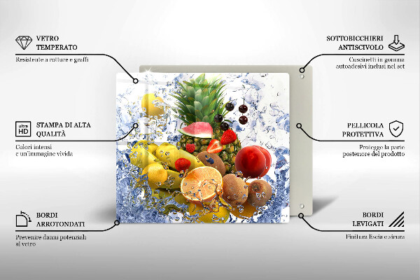 Protection plaque induction Fruits juteux et eau