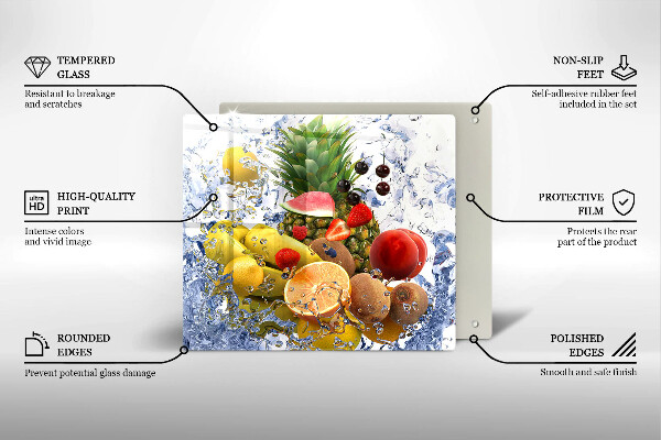 Protection plaque induction Fruits juteux et eau