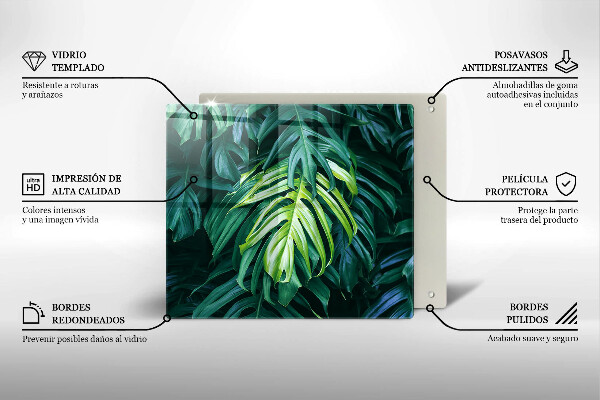 Protection plaque induction Feuilles de monstera sauvage