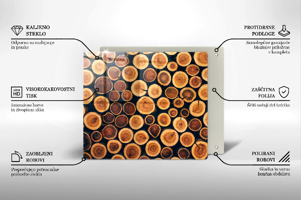 Protection plaque induction Des souches d'arbres en bois
