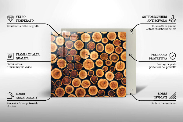 Protection plaque induction Des souches d'arbres en bois