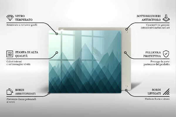 Protection plaque induction Montagnes abstraites