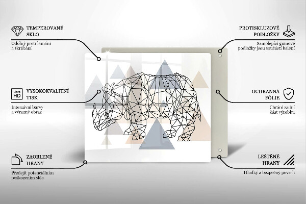 Protection plaque induction Rhinocéros de dessin au trait