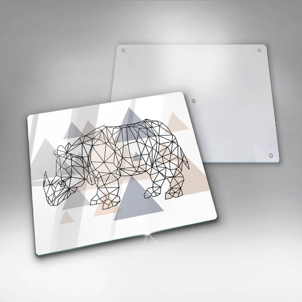 Protection plaque induction Rhinocéros de dessin au trait
