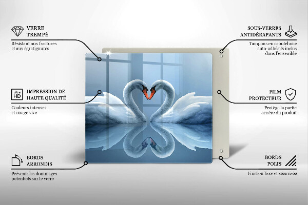 Protection plaque induction Deux coeurs de cygne