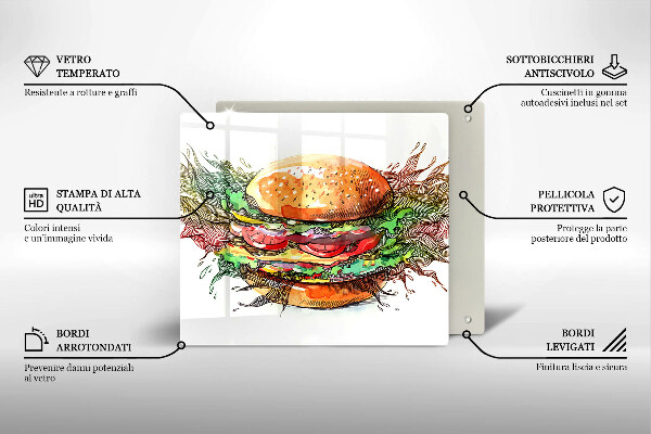 Protection plaque induction Dessin de hamburger