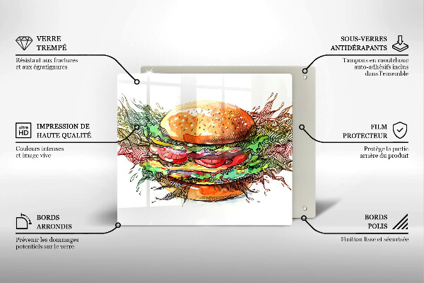 Protection plaque induction Dessin de hamburger
