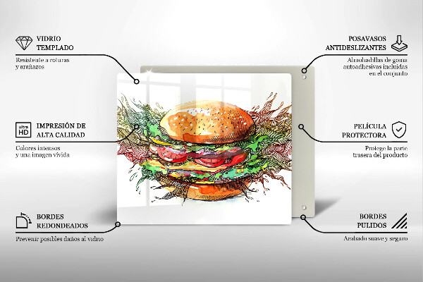 Protection plaque induction Dessin de hamburger