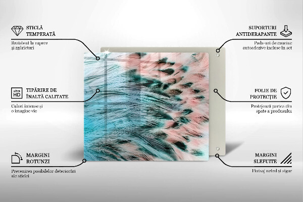Protection plaque induction Plumes d'oiseaux bohèmes
