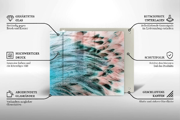 Protection plaque induction Plumes d'oiseaux bohèmes