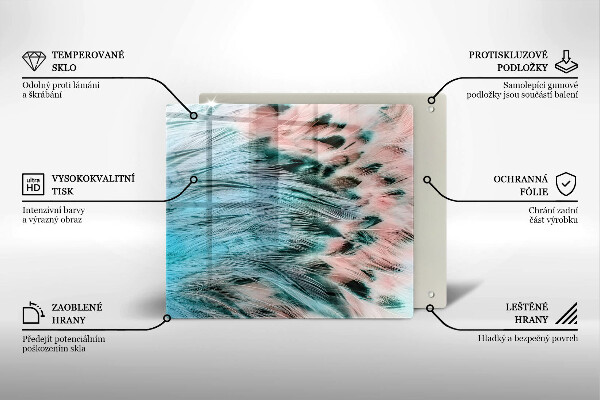 Protection plaque induction Plumes d'oiseaux bohèmes