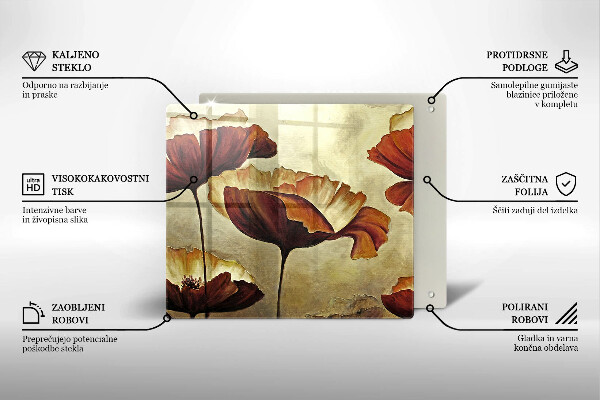 Protection plaque induction Fleurs de bohème peintes