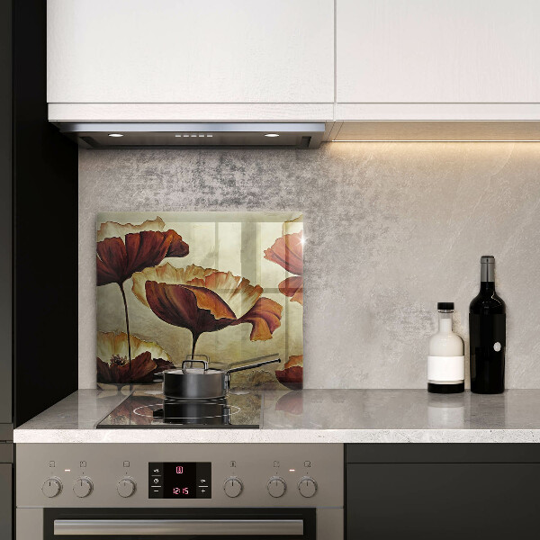 Protection plaque induction Fleurs de bohème peintes