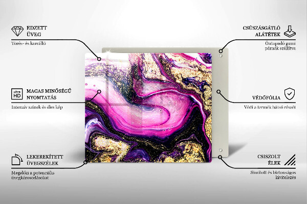 Protège plaque de cuisson Or de conception abstraite