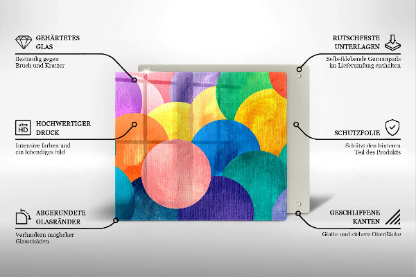 Protection plaque induction Cercles colorés