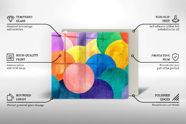 Protection plaque induction Cercles colorés