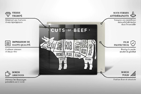 Protection plaque induction Bœuf à la viande de vache