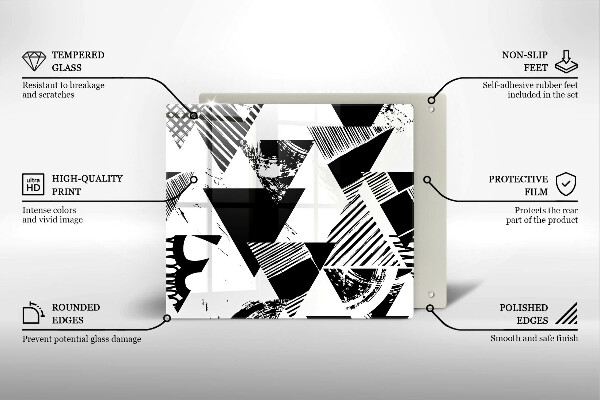 Protection plaque induction Triangles géométriques