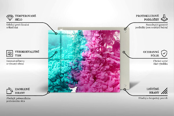 Protection plaque induction Fumée rose turquoise