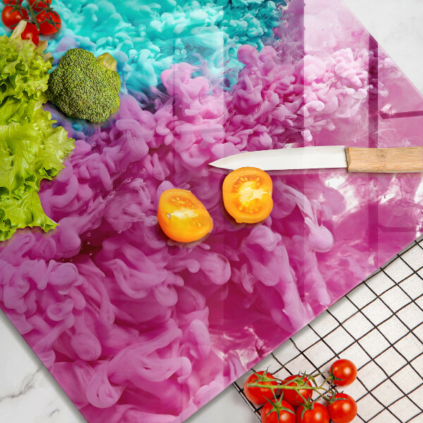 Protection plaque induction Fumée rose turquoise