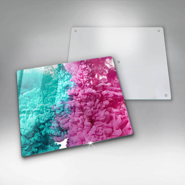 Protection plaque induction Fumée rose turquoise